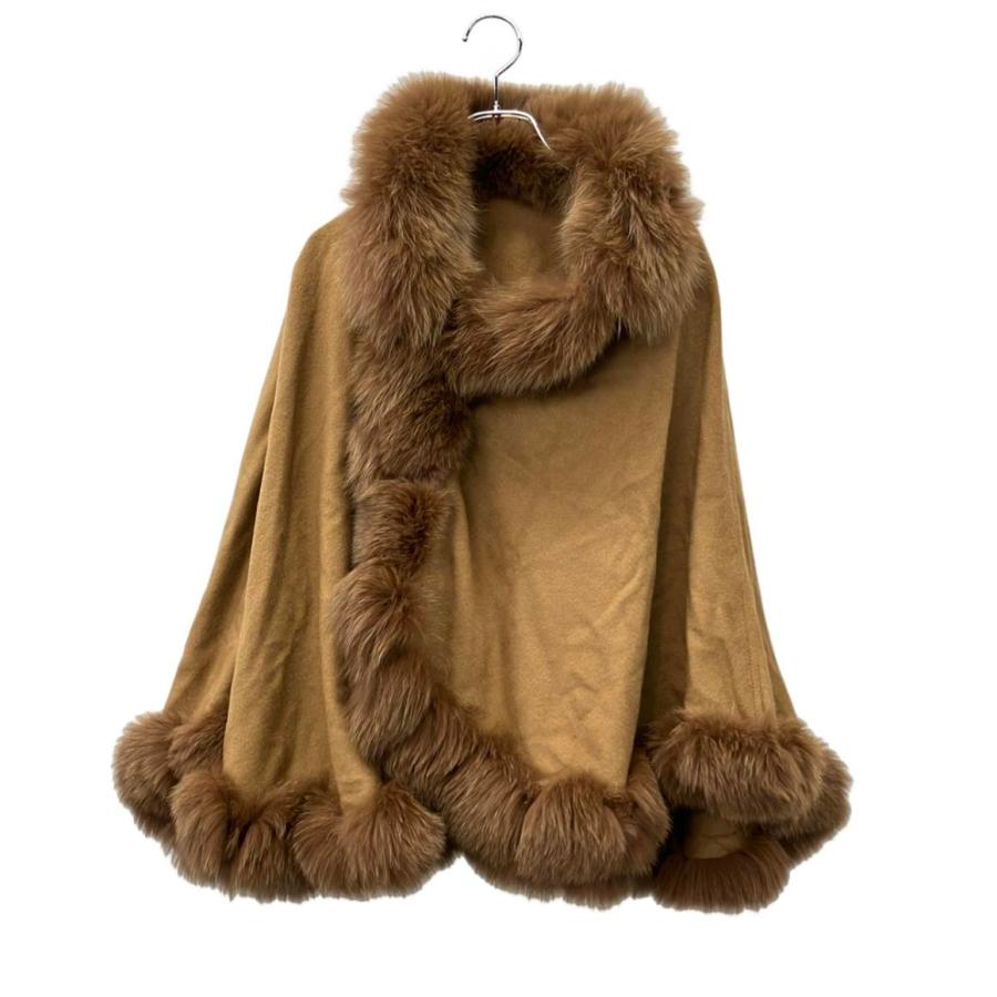 美品✨SAGA FURS カシミヤ100% ブルーフォックスファー ポンチョ サガ ファー コート ポンチョ カシミヤ100% ブルーフォックス ラビット
