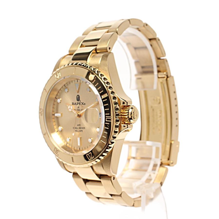 アベイシングエイプ 腕時計 BAPEX 自動巻き ゴールド メンズ A BATHING