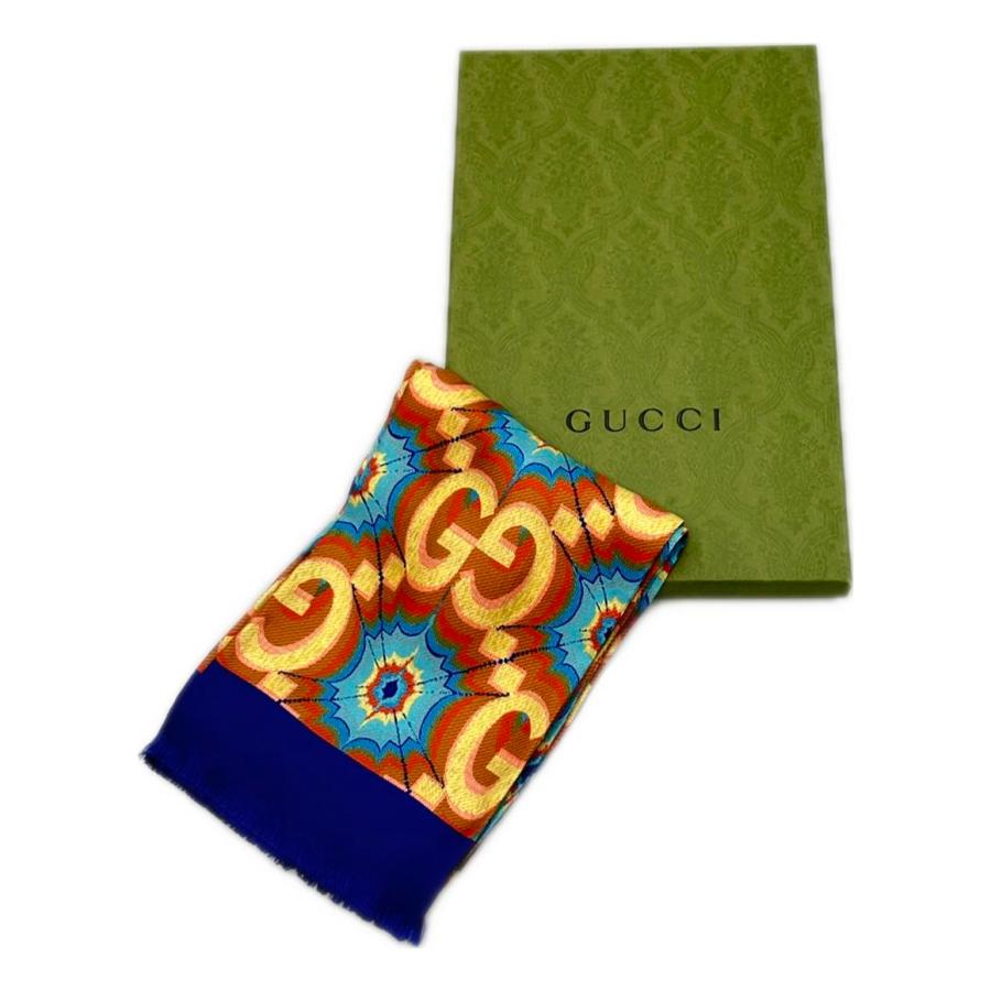 美品 グッチ スカーフ シルク100% 100th Anniversary Limited Edition Scarf 692032 レディース メンズ GUCCI 中古_4