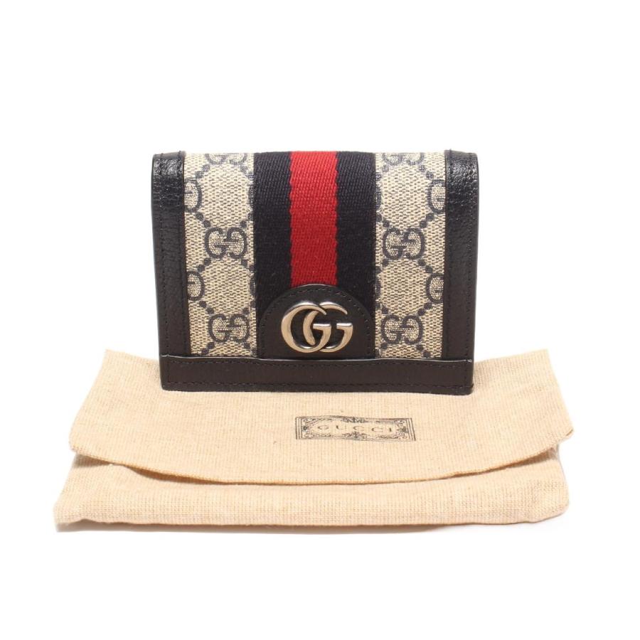 美品 グッチ 二つ折り財布 GGスプリーム オフディア 523155 0416
