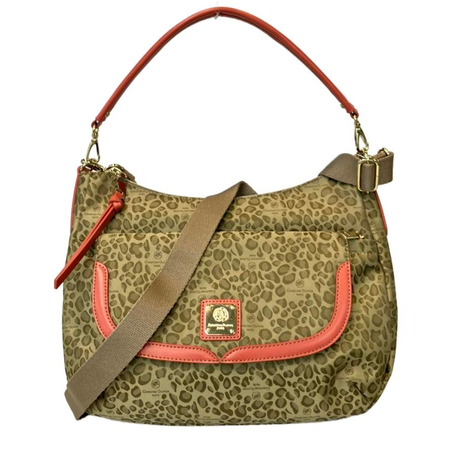 CHRISTIAN OLIVIER クリスチャンオリビエ 2WAYトートバッグ  レオパード ナイロン    ベージュ レディース / 240001190833 美品 クリスチャンオリビエ 2wayハンドバッグ ショルダーバッグ ヒョウ