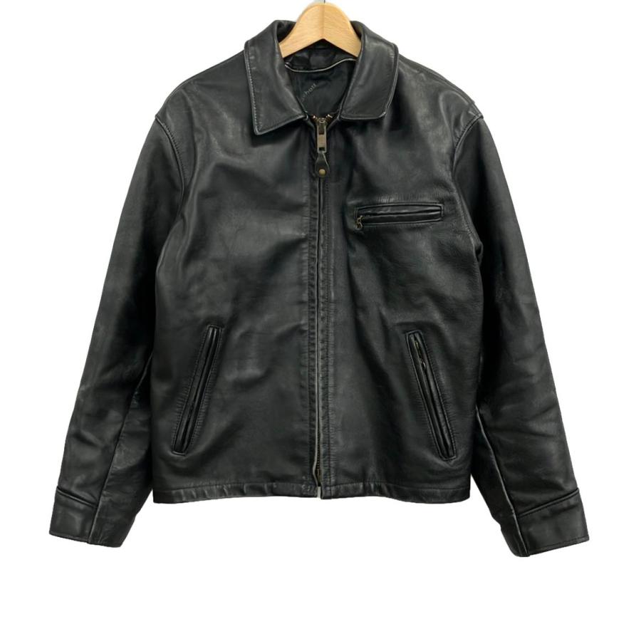 Schott レザーライダースジャケット 黒 42 本革 シングル ショット シングルライダース レザージャケット メンズ SIZE 42