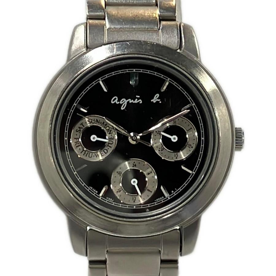 アニエスベー 腕時計 クオーツ ブラック V33J-0020 レディース agnes b 