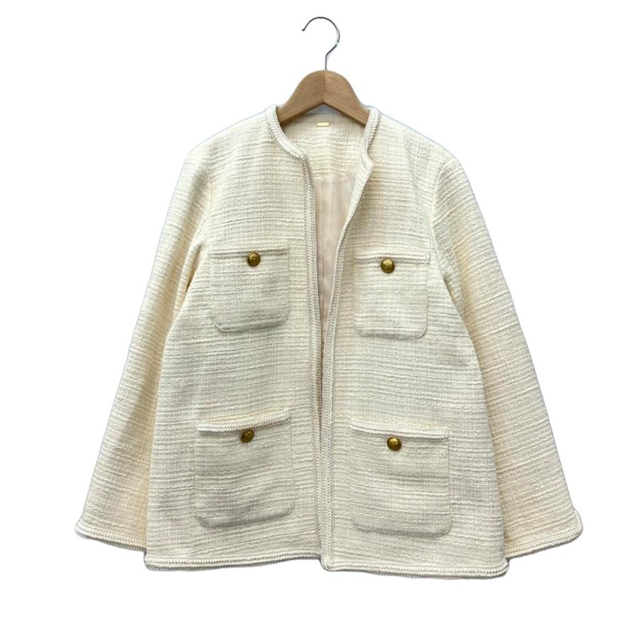 【美品】Mila Owenツィードジャケット 美品 ミラオーウェン ノーカラーツイードジャケット レディース