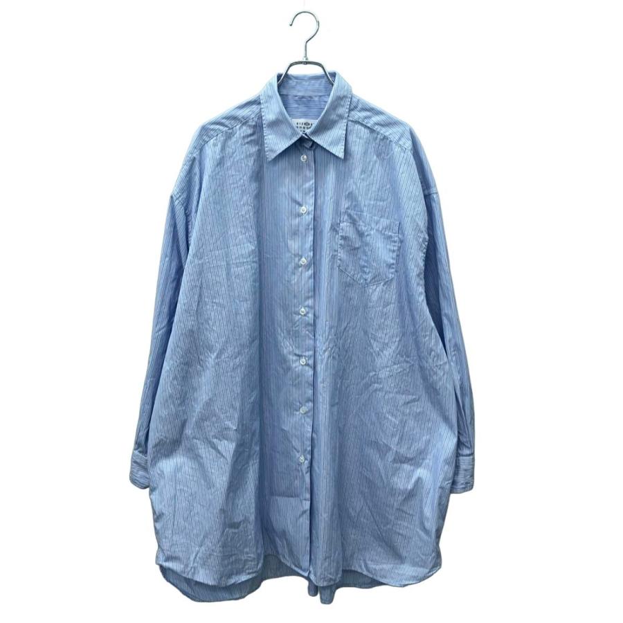 美品 メゾンマルジェラ 長袖シャツ ロングシャツ ストライプ メンズ