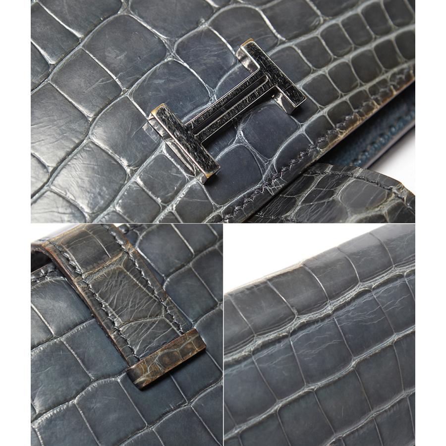 エルメス 長財布 シルバー金具 T刻印 クロコダイル アリゲーター