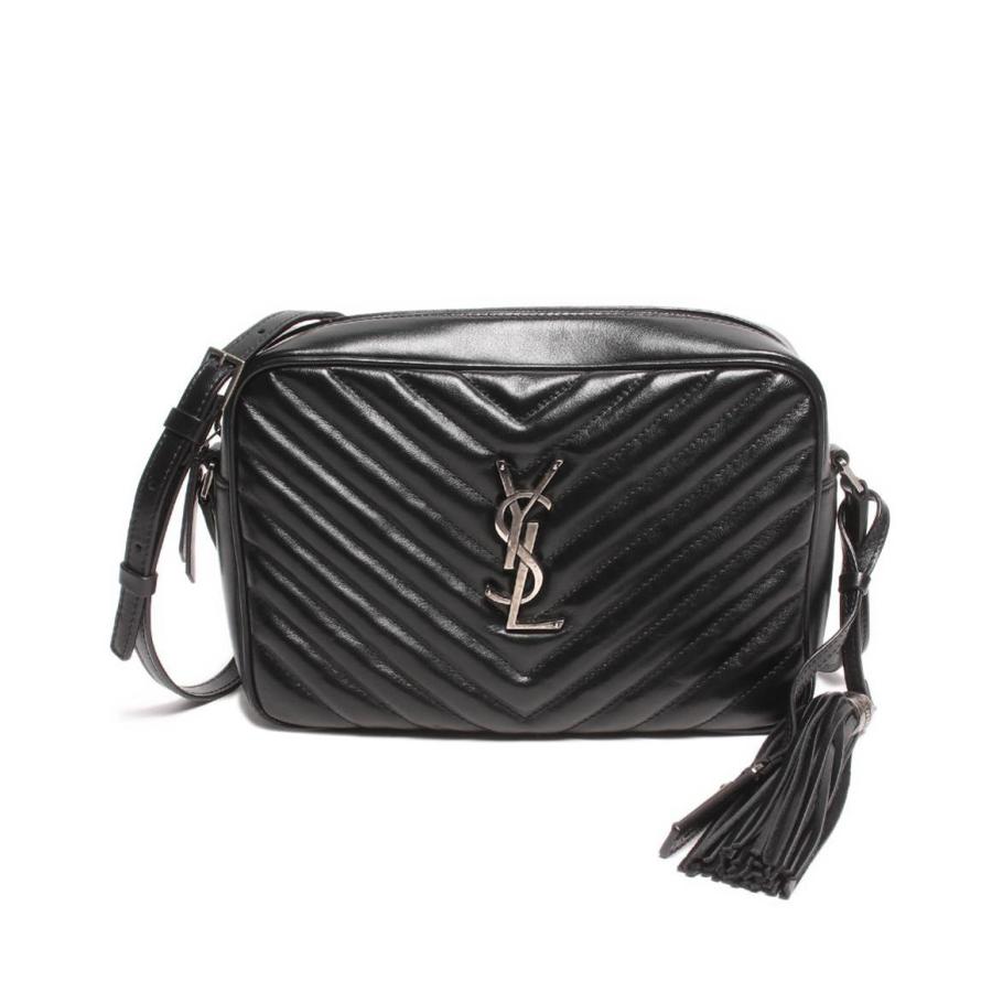 サンローランパリ レザーショルダーバッグ シルバー金具 フリンジ YSL  