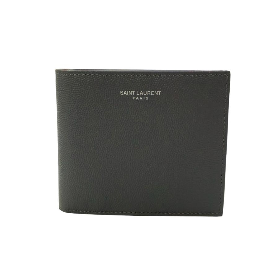 SAINT LAURENT PARIS レザー 本革 二つ折り 財布 美品 サンローランパリ 二つ折り財布 レザー メンズ SAINT LAURENT