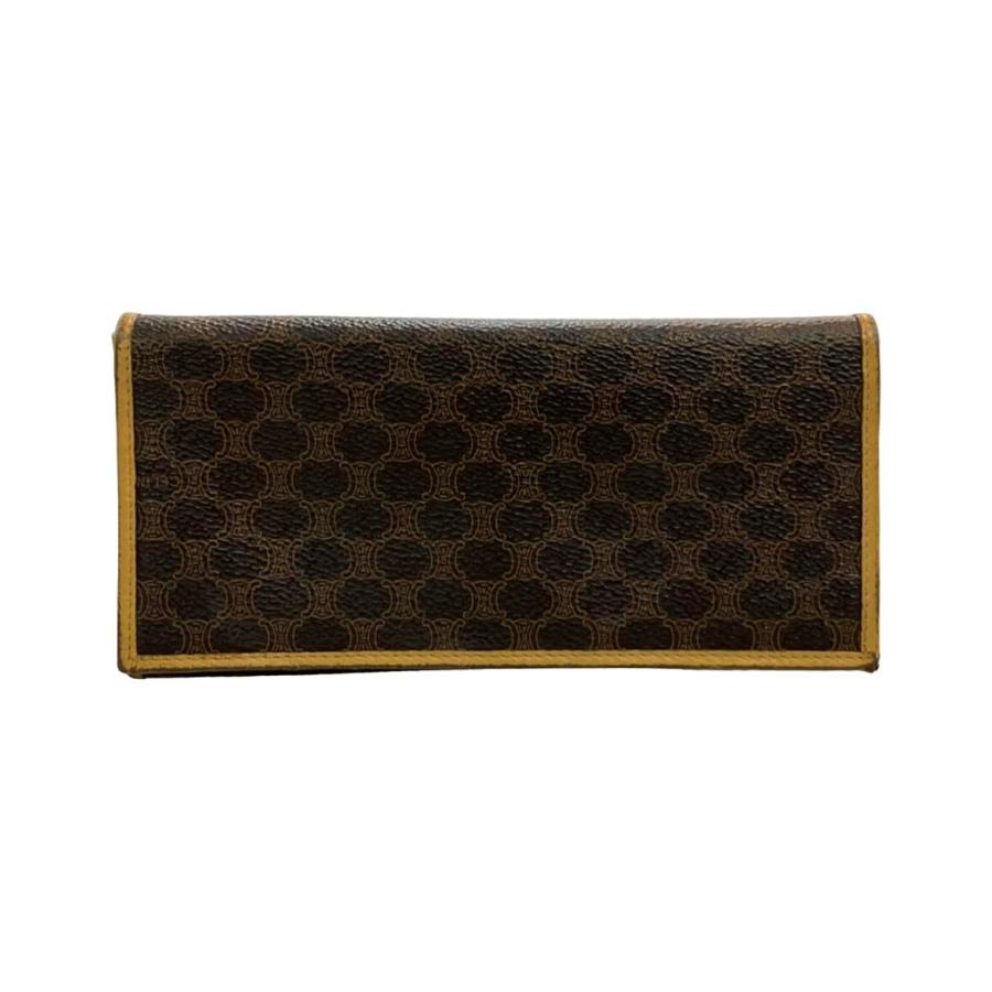 訳あり セリーヌ 二つ折り長財布 マカダム柄 レディース CELINE 中古