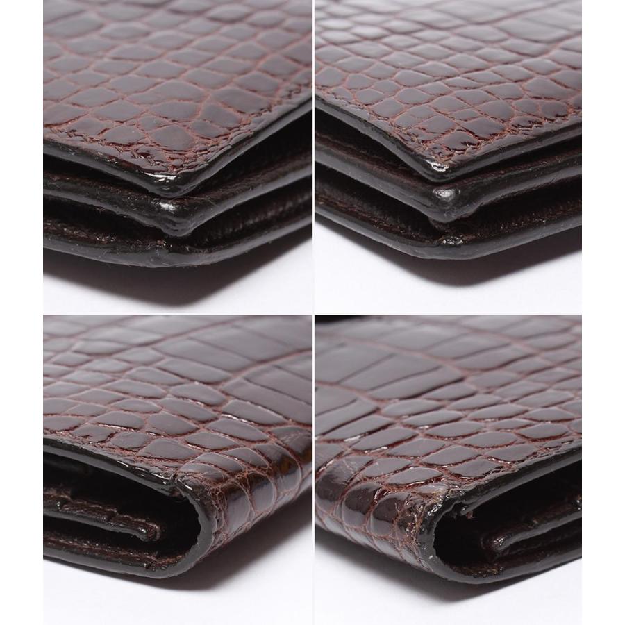 エルメス 長財布 ゴールド金具 アリゲーター クロコダイルレザー □P刻印 ベアン スフレ レディース メンズ HERMES 中古の画像