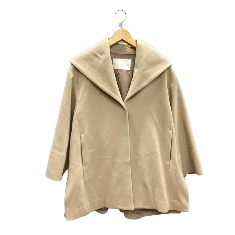 美品 カリテ ウールフーデッドハーフコート アウター ジャケット 
