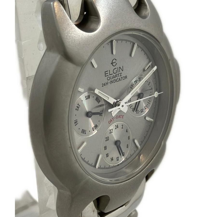 エルジン 腕時計 クオーツ シルバー FK-366 メンズ ELGIN 中古