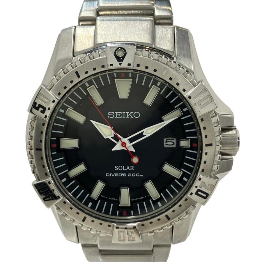 SEIKO ダイバーズウォッチ　sne373p1 V157-0AS0 セイコー 腕時計 ダイバー ソーラー ブラック V157-0AS0 メンズ