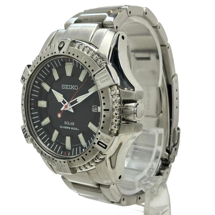 セイコー 腕時計 ダイバー ソーラー ブラック V157-0AS0 メンズ SEIKO