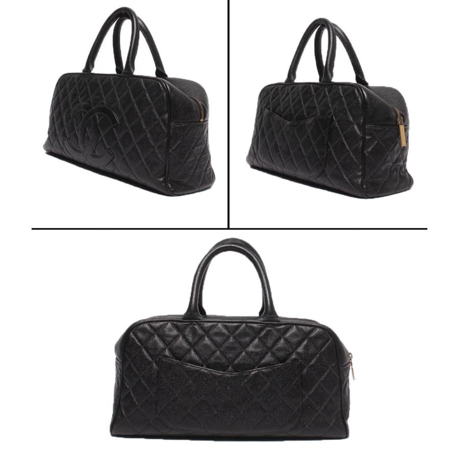 CHANEL シャネル レザー キャビアスキン ミニボストン ハンドバッグ 訳あり シャネル ハンドバッグ ミニボストンバッグ 8番台 キャビア