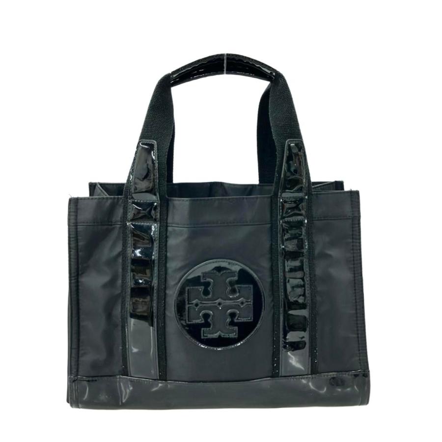 Tory Burch トリーバーチ エナメル 黒 ハンドバッグ レディース 【中古】 トリーバーチ エナメルナイロントートバッグ レディース Tory Burch