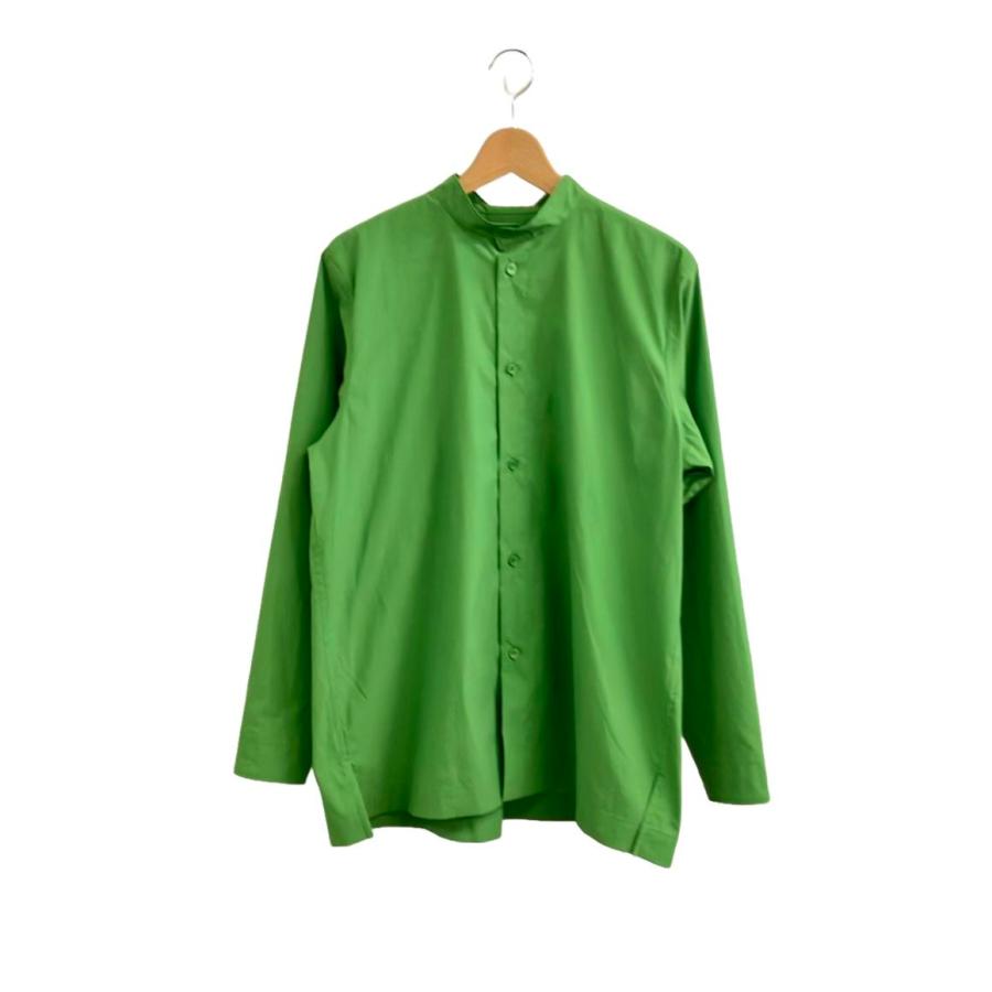 HOMME PLISSE issey miyake 長袖シャツ サイズ2 オム プリッセ イッセイミヤケ 長袖バンドカラーシャツ メンズ