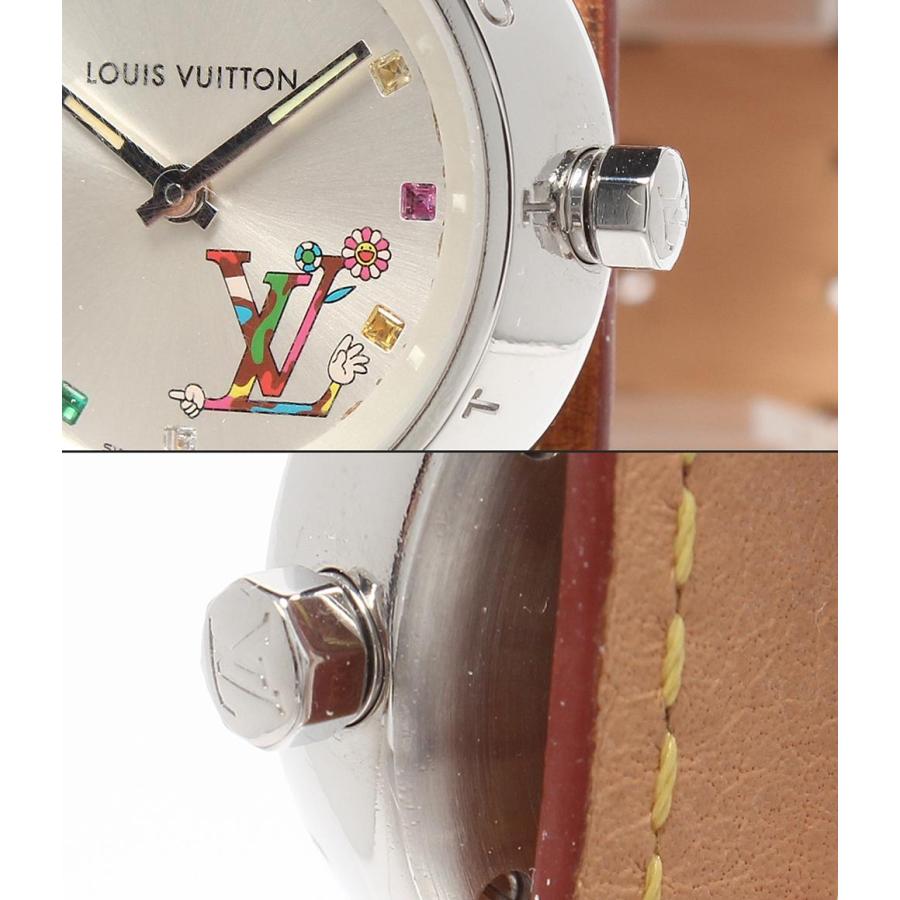 ルイ・ヴィトン 腕時計 村上隆氏コラボ タンブール ラブ Q12130 クオーツ シルバー レディース LOUIS VUITTON ルイ・ヴィトン 腕時計 村上隆氏コラボ タンブール ラブ クオーツ