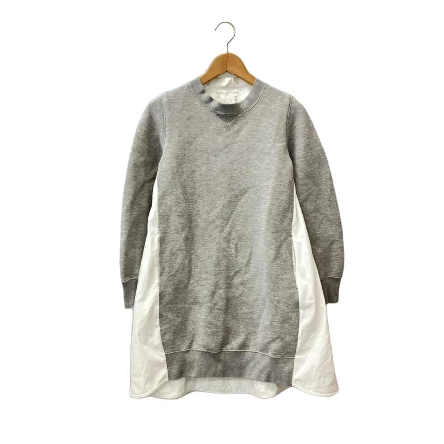 サカイ sacai ベルト付きバックシフォン切替 スポンジスウェット sacai 