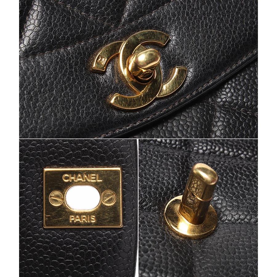 シャネル チェーンショルダーバッグ ゴールド金具 ダイアナ フラップ マトラッセ ４番台 キャビアスキン レディース CHANEL シャネル チェーンショルダーバッグ ゴールド金具 ダイアナ フラップ