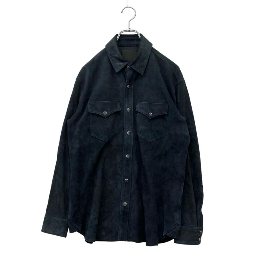 デンハム 長袖シャツ やぎ革 スナップボタン SUEDE LEATHER SHIRT 01-22-08-40-091 メンズ SIZE S DENHAM デンハム 長袖シャツ やぎ革 スナップボタン SUEDE LEATHER SHIRT 01