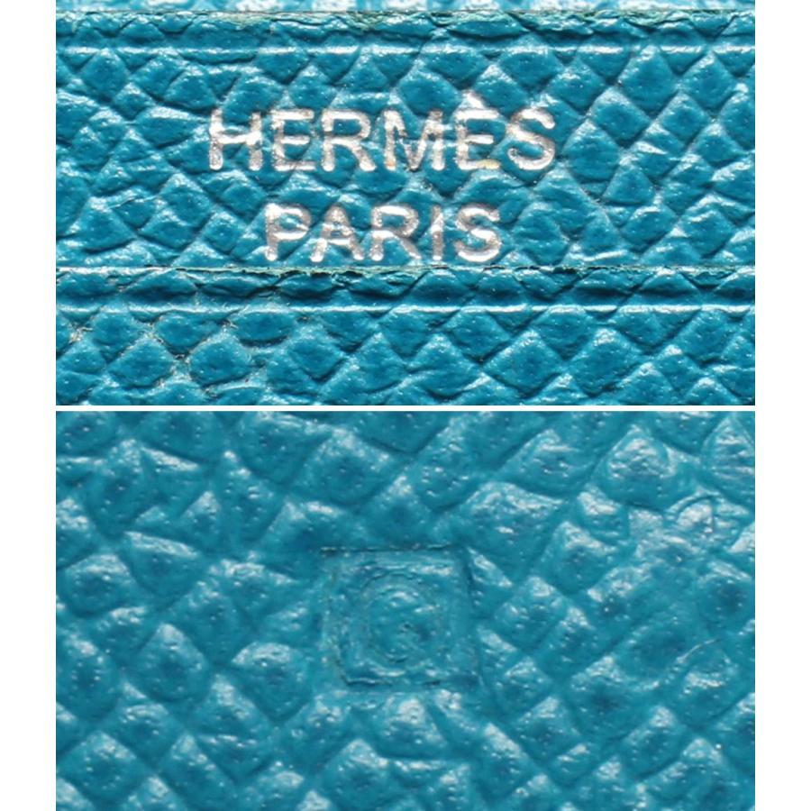 エルメス 二つ折り財布 □Q刻印 シルバー金具 ベアンスフレ レディース  