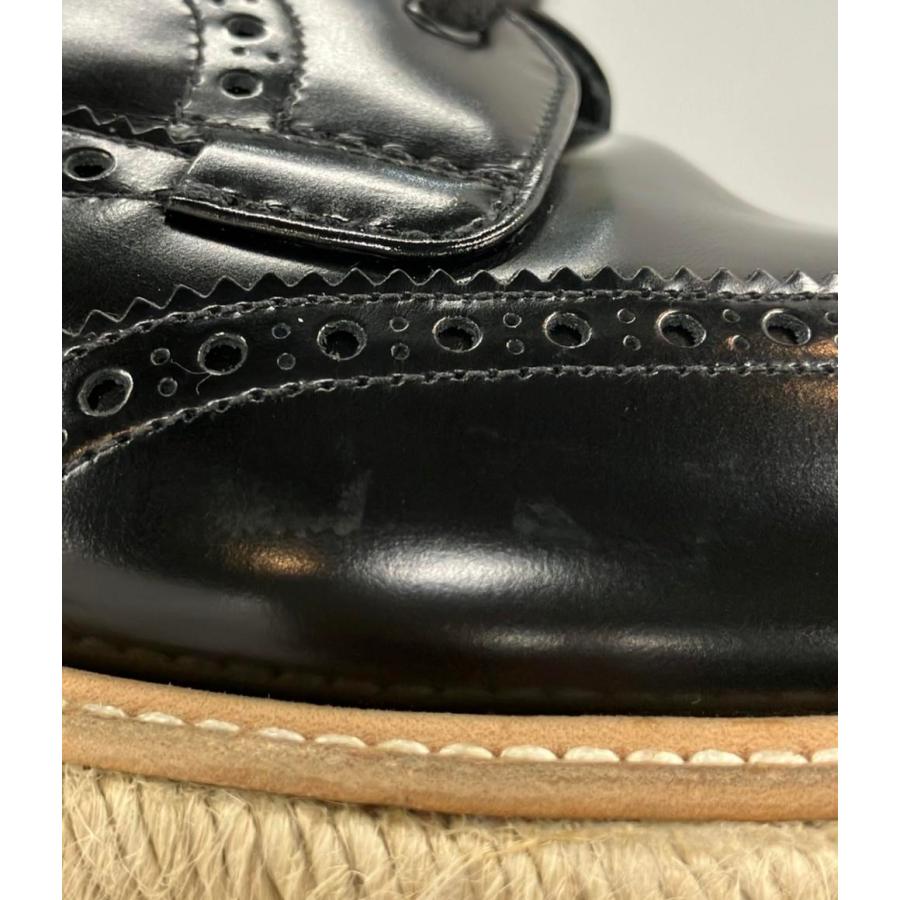 【希少　極美品】PRADA エスパリドリーユ　UK8 黒　本革 PRADA (プラダ) エスパドリーユ 黒 レザーシューズ - メルカリ