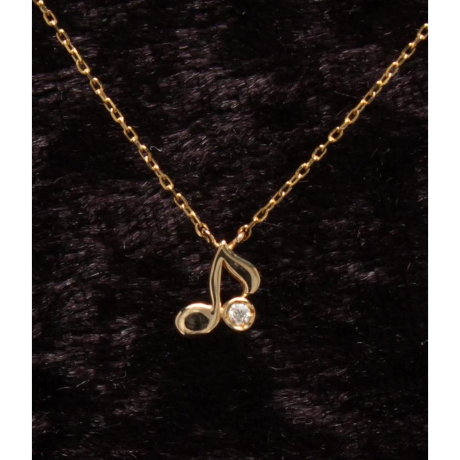 美品 スタージュエリー ネックレス K18 ダイヤ 0.01ct 音符モチーフ レディース STAR JEWELRY 中古 | 