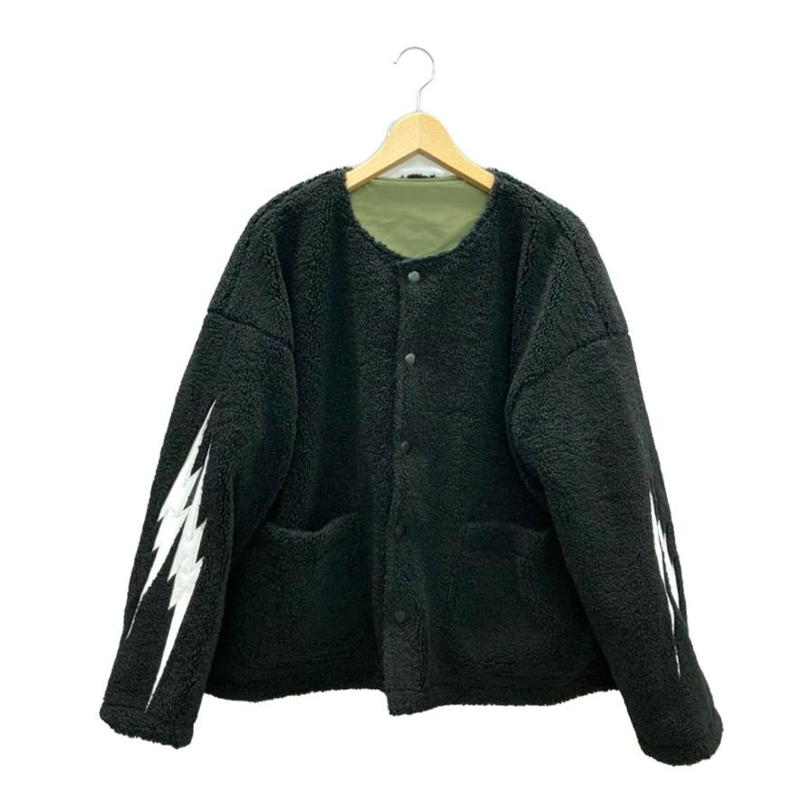 美品 タインダブルプッシュ ボアナイロンリバーシブルノーカラー