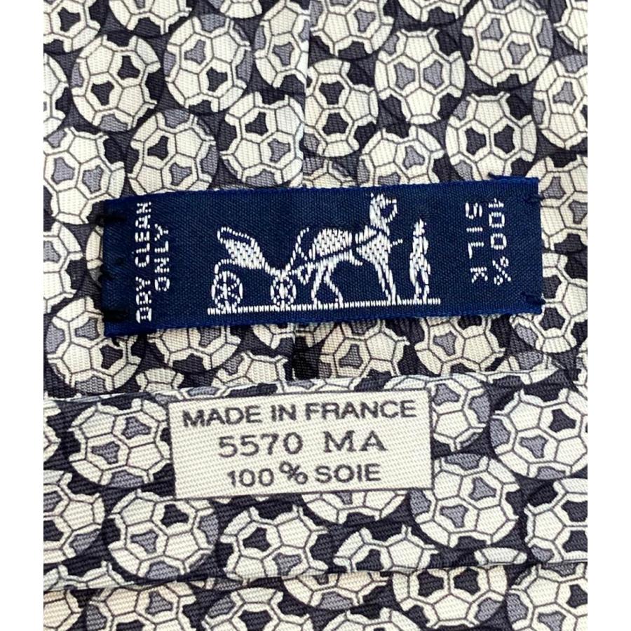 美品 エルメス ネクタイ シルク100% サッカーボール柄 メンズ HERMES