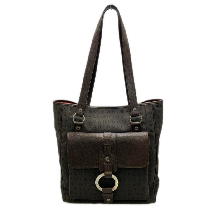 BVLGARI　ブルガリ ロゴマニア レッタレ　トートバッグ A4 肩掛け 総柄 ブルガリ トートバッグ ショルダーバッグ 肩掛け ロゴマニア
