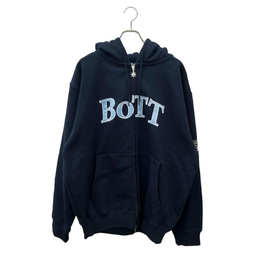 【Sサイズ／極美品】BOTT OG Logo Zip Hoodie - ネイビー ボット 長袖パーカー OGロゴ 袖口リブ ジップアップ スウェット 25AW