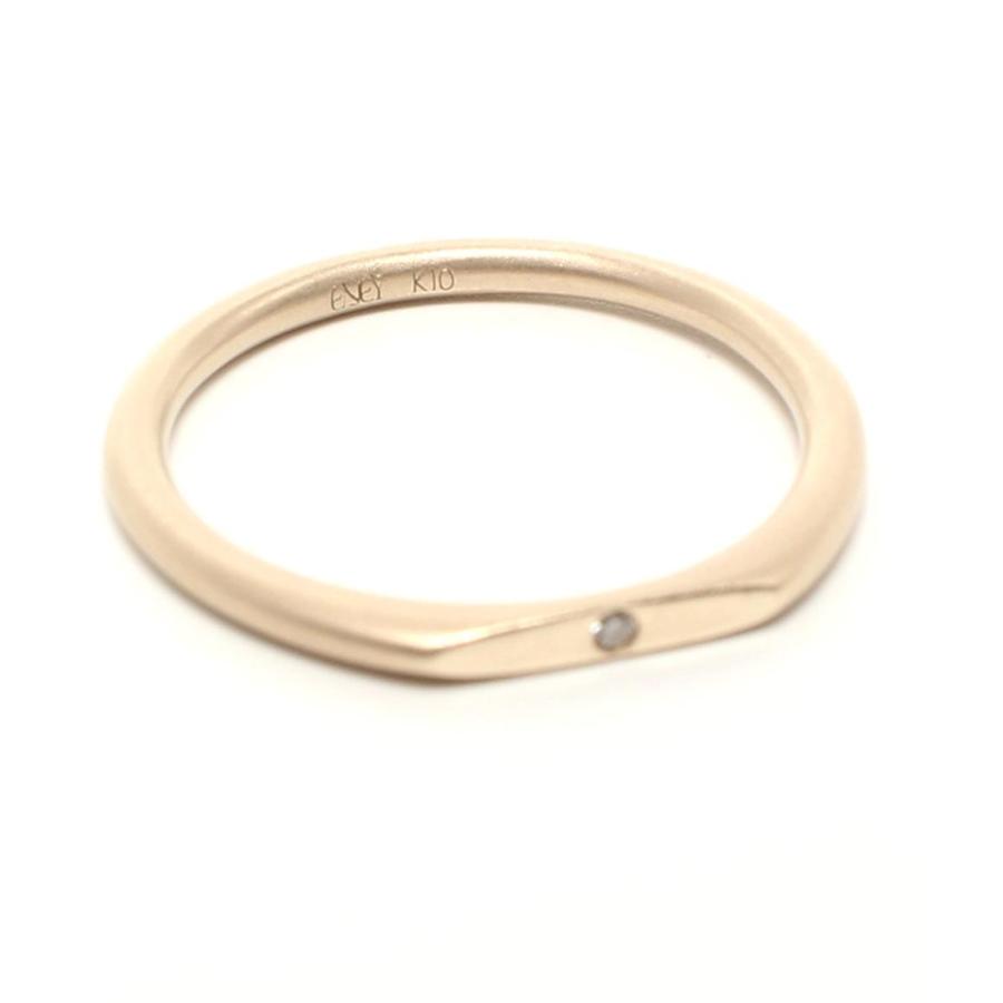 美品 エネイ リング 指輪 K10 ダイヤ レディース SIZE 9号 ENEY 中古