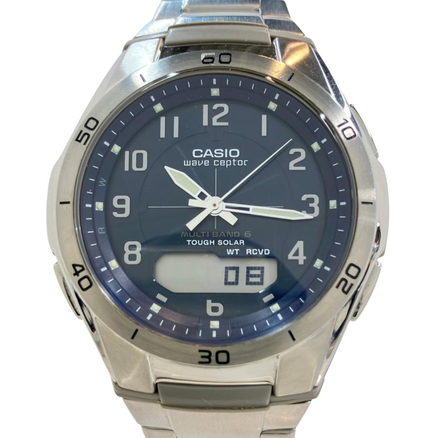 カシオ 腕時計 ソーラー ネイビー WVA-M640 メンズ CASIO 中古