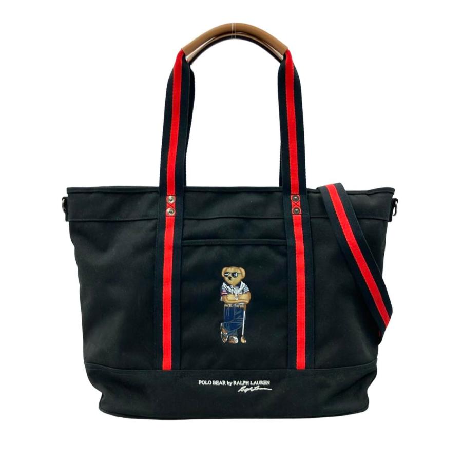 美品 ポロ・ラルフローレン 2way ポロベアキャンバストート 美品 ポロ・ラルフローレン 2way ポロベアキャンバストート