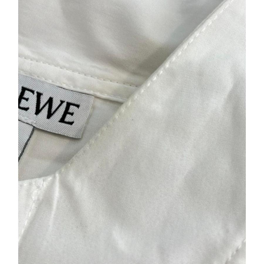 美品 ロエベ LOEWE シャツ ブラウス ロングスリーブ 20SS アシンメトリー レース シースルー 切替 トップス レディース XS ホワイト LONGINES - 美品 ロエベ LOEWE シャツ ブラウス ロングスリーブ 20SS