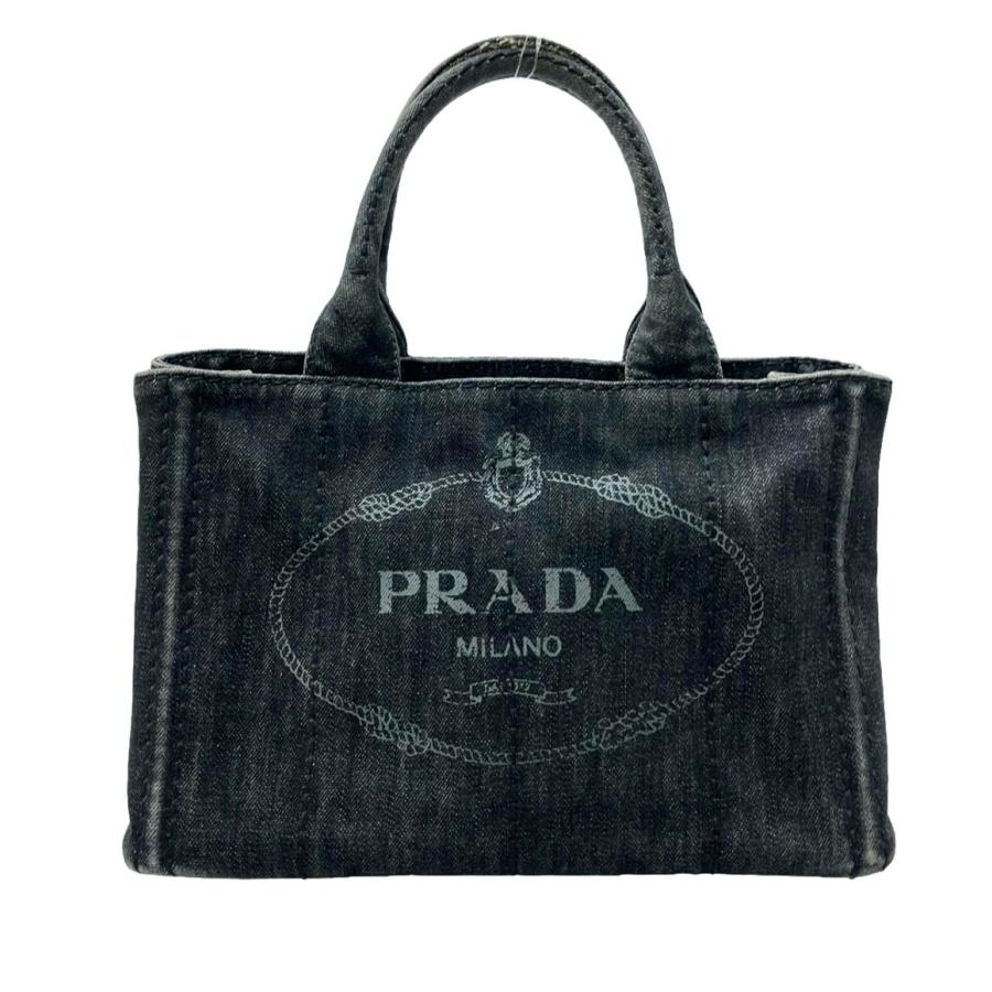 PRADA ブラックデニム ハンドバッグ プラダ ハンドバッグ レディース ブラック PRADA 1BC229 V LVM 2CYS