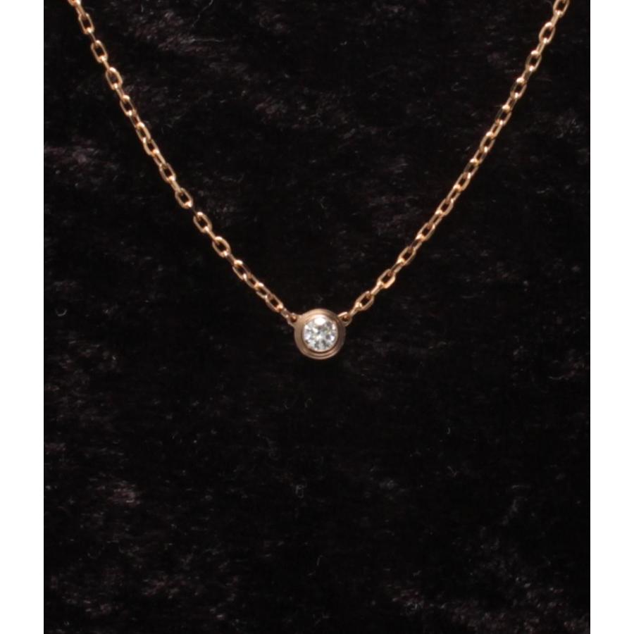 美品 カルティエ ネックレス K18 ダムール 1P ダイヤ レディース