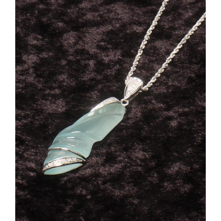 美品 ネックレス K18WG アクアマリン 34.17ct ダイヤ 0.19ct  