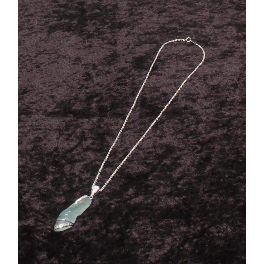 美品 ネックレス K18WG アクアマリン 34.17ct ダイヤ 0.19ct  