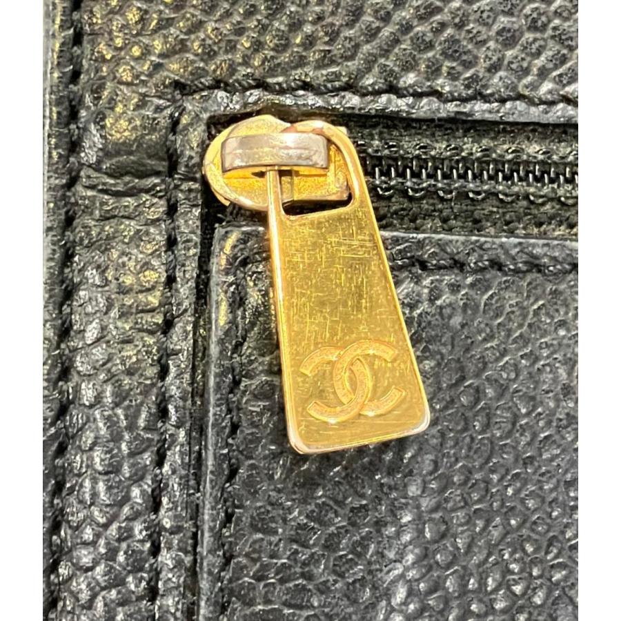 [鑑定済] シャネル ココマーク 三つ折り財布 キャビアスキン レディース財布 シャネル 三つ折り財布 ココマーク キャビアスキン レディース