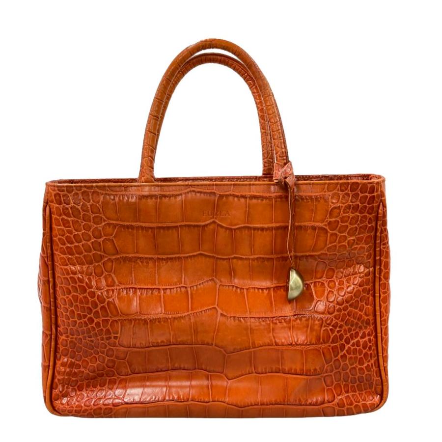 フルラ クロコ型押しトートバッグ レディース Furla 中古 フルラ クロコ型押しトートバッグ レディース Furla 中古