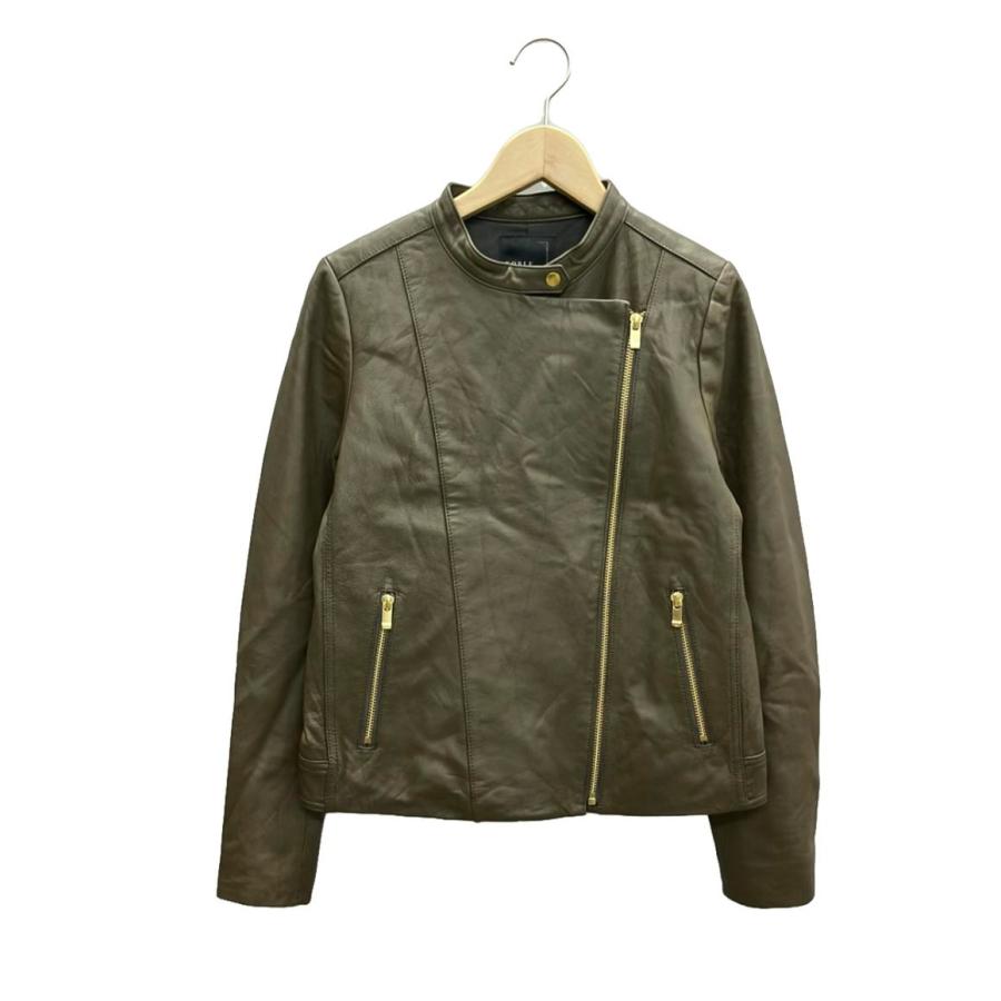 美品 ノーブル ラムレザー ノーカラー 大きい 本革 ライダースジャケット 40 美品 ノーブル ラムレザー ノーカラー 大きい 本革 ライダース