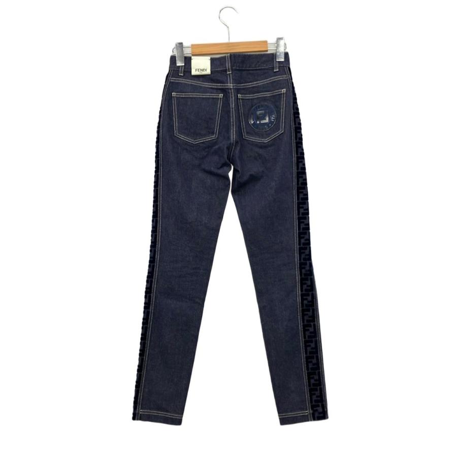 Fendi フェンディ ロング デニム ジーンズ ロゴ 関税込 フェンディ デニムパンツ レディース SIZE 36 (XS) FENDI 中古