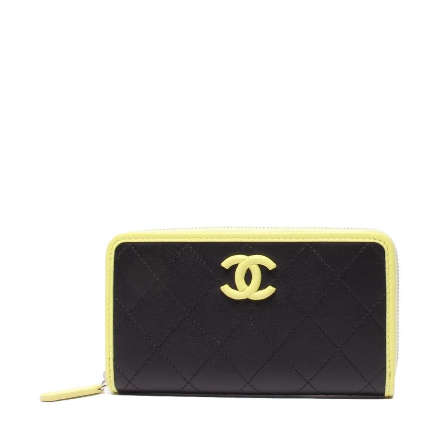 シャネル ラウンドファスナー コンパクト財布 レディース CHANEL 中古 
