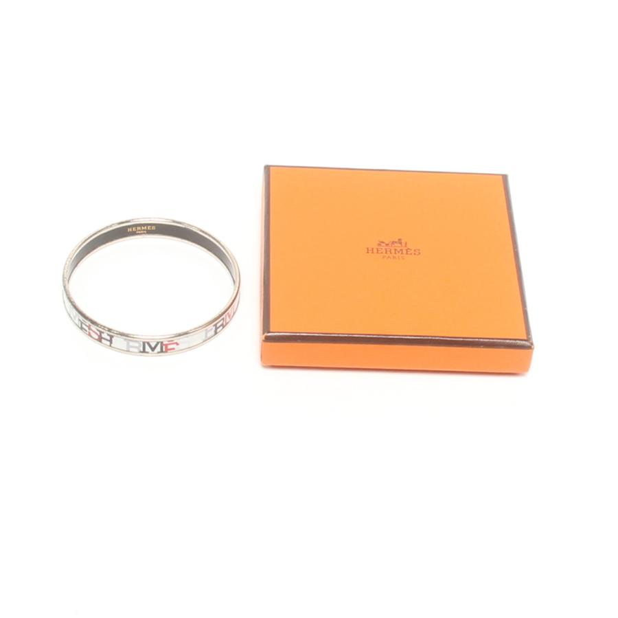 ✨HERMES✨エルメス✨エマイユPM✨ゴールド✨HERMESロゴ✨バングル✨ エルメス バングル エマイユ PM ロゴ レディース HERMES 中古