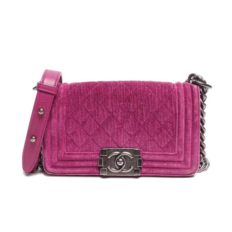 美品シャネルCHANEL ボーイシャネルベロアベルベットココマーク