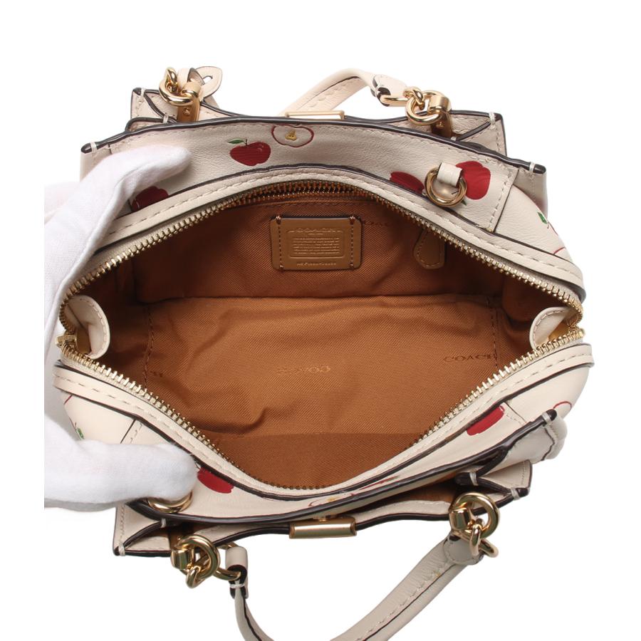 美品 COACH ２wayバッグ レトロ風 ハンドバッグ ショルダーバッグ コーチ 2WAYハンドバッグ ショルダーバッグ 斜め掛け アップル柄