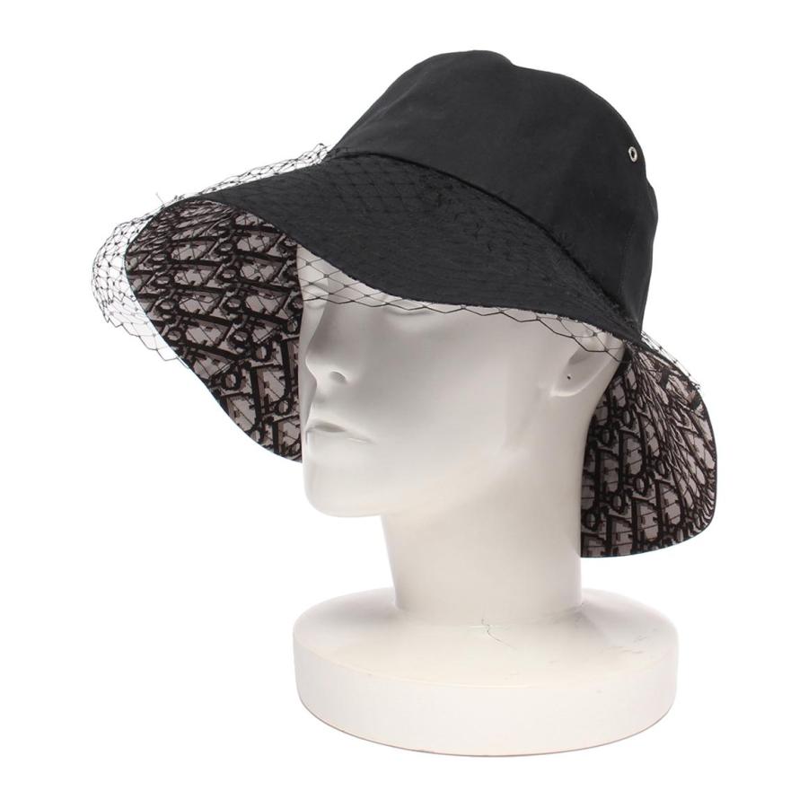 クリスチャンディオール ベール付き ワイドブリム ボブハット Teddy-D