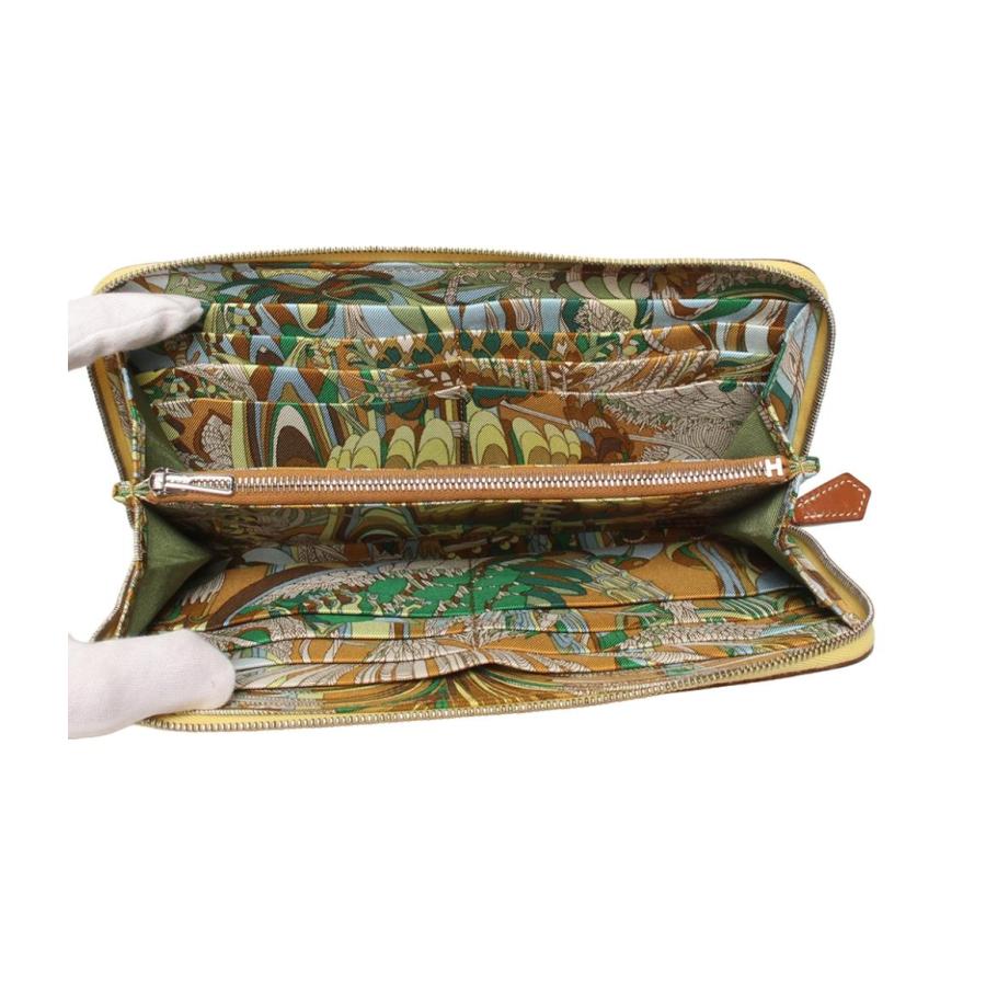 エルメス ラウンドファスナー長財布 Y刻印 シルバー金具 シルクイン